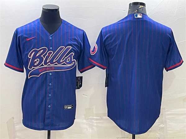 Mens Buffalo Bills Team Big Logo Cool Base Stitched Baseball Jersey->buffalo bills->NFL Jersey